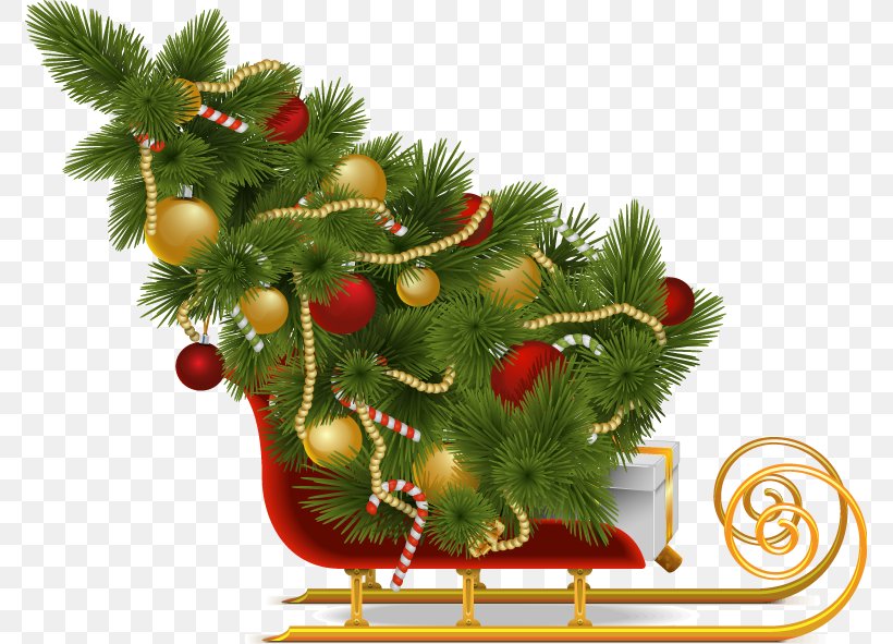 Santa Claus Christmas Tree Sled, PNG, 773x591px, Santa Claus, Christmas, Christmas Card, Christmas Decoration, Christmas Ornament Download Free