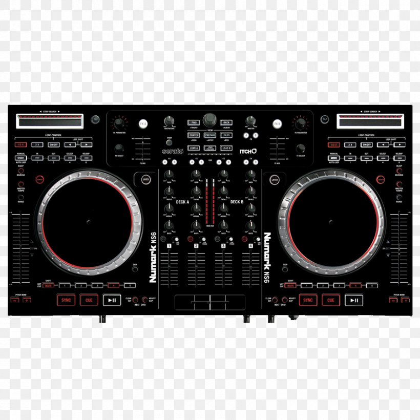 DJ Controller Numark Industries Audio Mixers Disc Jockey Audio Mixing, PNG, 900x900px, Watercolor, Cartoon, Flower, Frame, Heart Download Free
