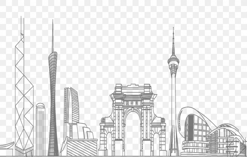 Black And White Place Of Worship Skyline Line Art, PNG, 1563x1000px, Black And White, Arch, Architecture, Black, Building Download Free