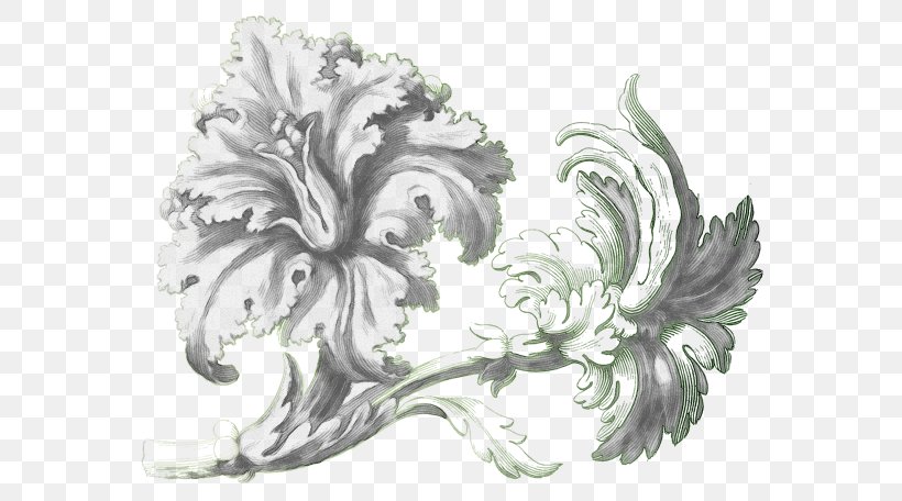 White Plant Flower Ornament Drawing, PNG, 600x456px, Watercolor, Brooch, Drawing, Fictional Character, Flower Download Free