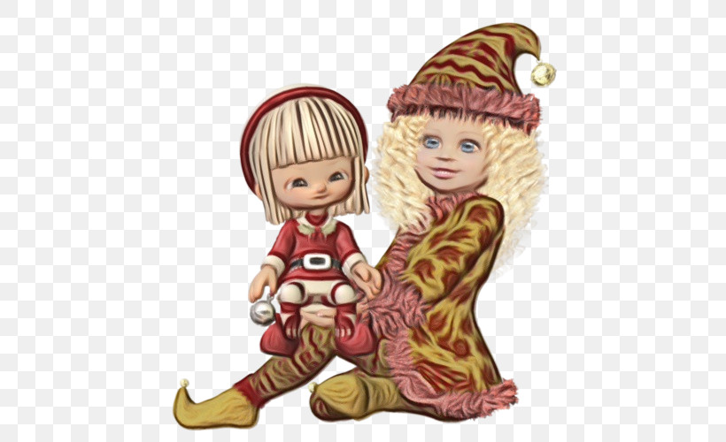 Cartoon Doll Blond Brown Hair Toy, PNG, 500x500px, Watercolor, Blond, Brown Hair, Cartoon, Child Download Free