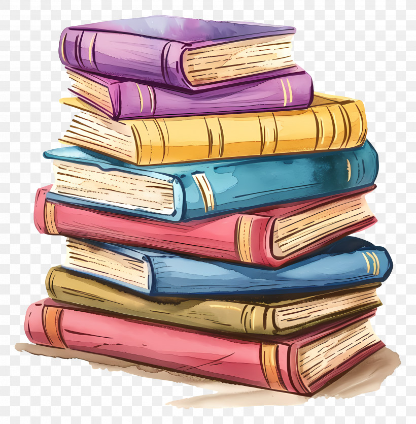 Stack Of Books - Stack Of Colorful Books For Literature Lovers PNG