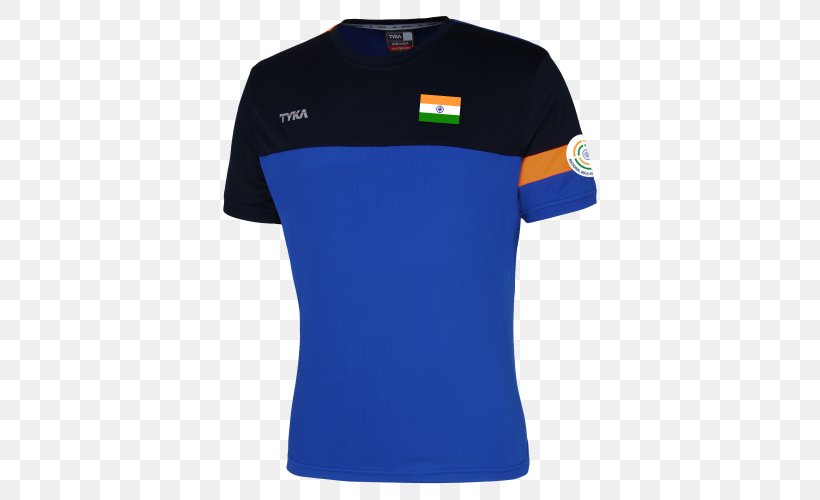 T-shirt Sleeve Polo Shirt Shooting Sports In India, PNG, 500x500px, Tshirt, Active Shirt, Blue, Brand, Clothing Download Free