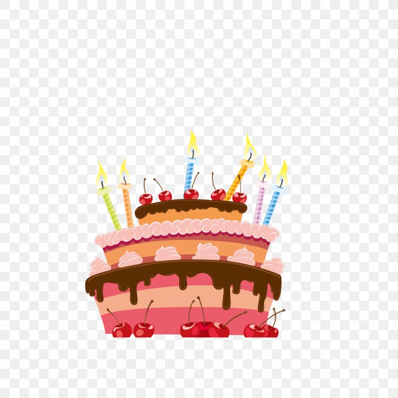 Birthday Cake Cupcake Illustration, PNG, 1000x1000px, Birthday Cake, Birthday, Cake, Cake Decorating, Candle Download Free