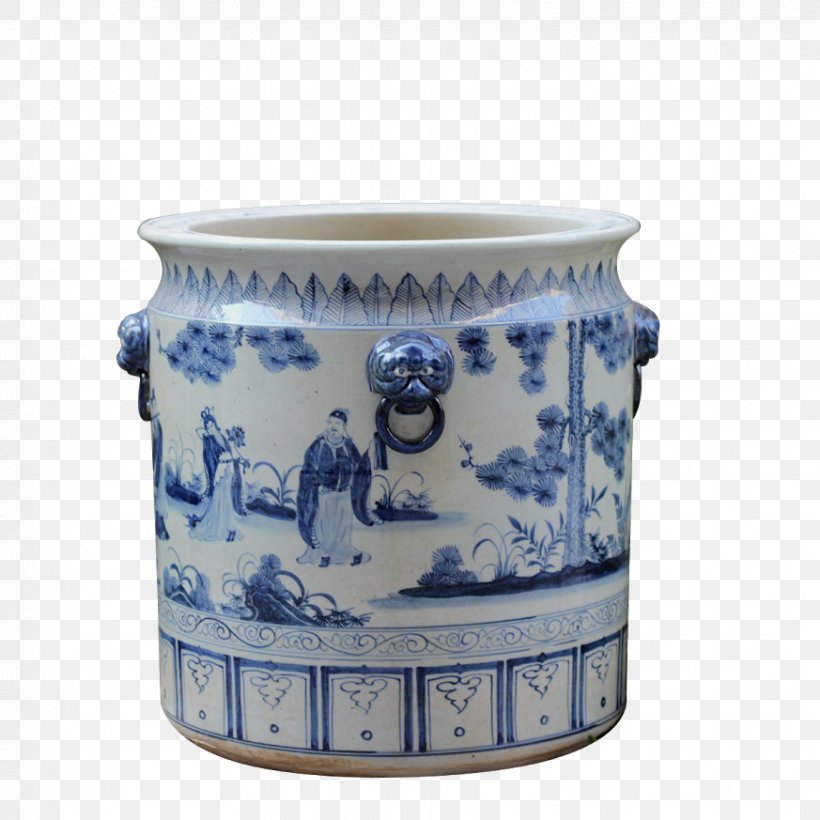 Blue And White Pottery Chinese Ceramics Porcelain, PNG, 873x873px, Blue And White Pottery, Antique, Blue And White Porcelain, Brush Pot, Cachepot Download Free