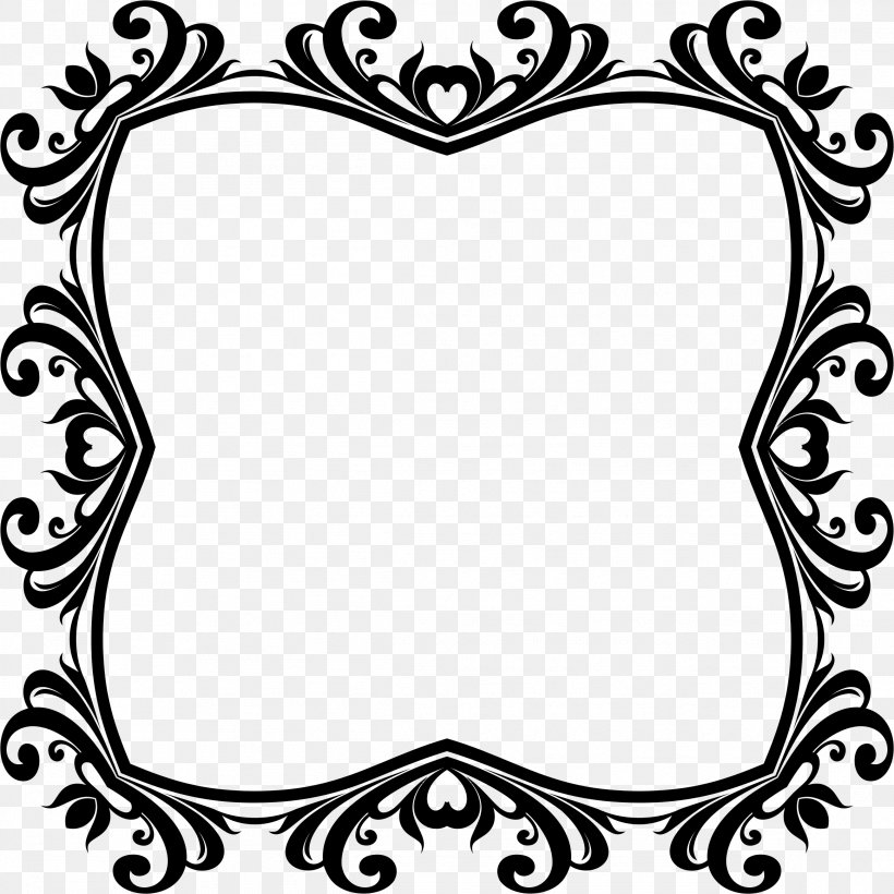 Borders And Frames Picture Frames Black And White Clip Art, PNG, 2324x2324px, Borders And Frames, Art, Black, Black And White, Decorative Arts Download Free