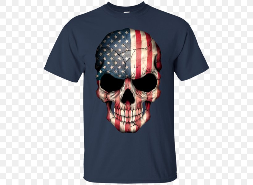 Flag Of The United States Skull T-shirt, PNG, 600x600px, United States, Active Shirt, Brand, Decal, Flag Download Free