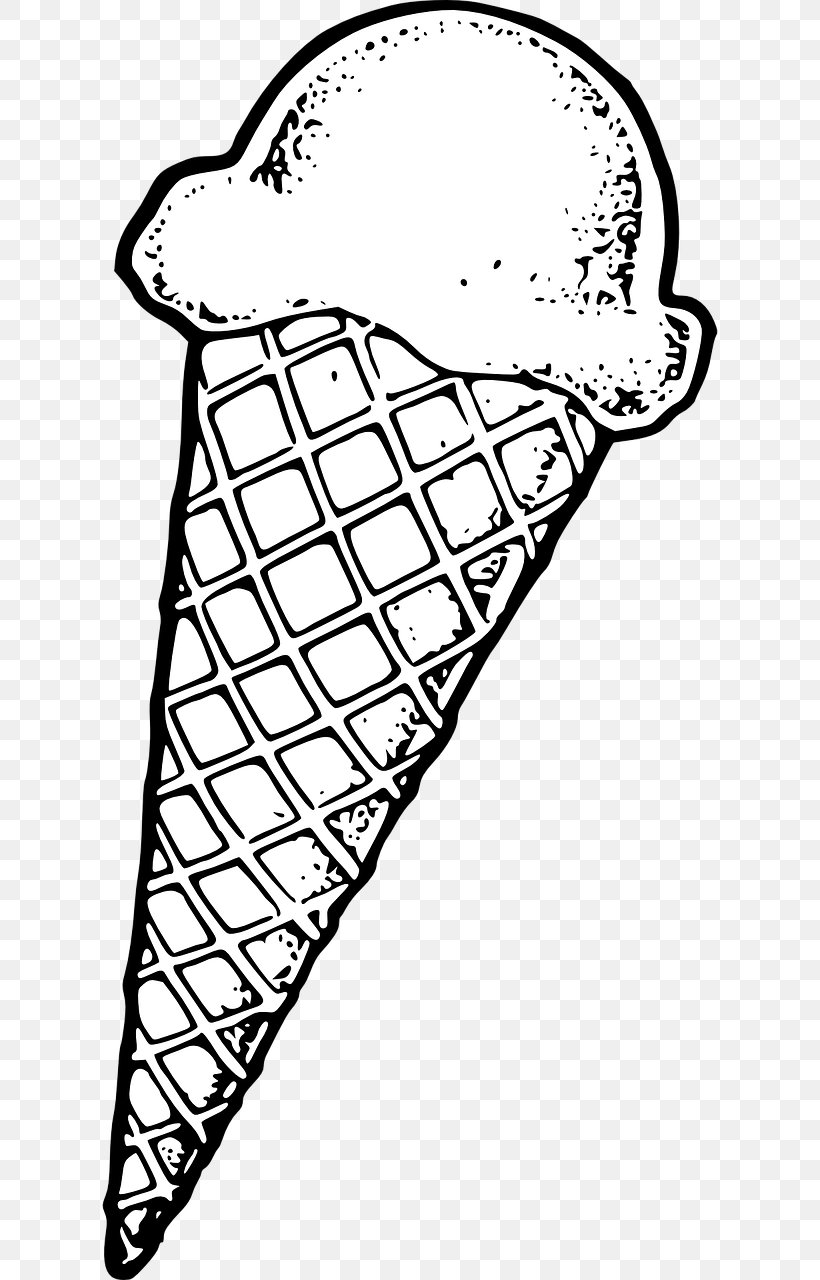 Ice Cream Cones Clip Art Sundae Image, PNG, 640x1280px, Ice Cream, Area, Black And White, Drawing, Food Download Free