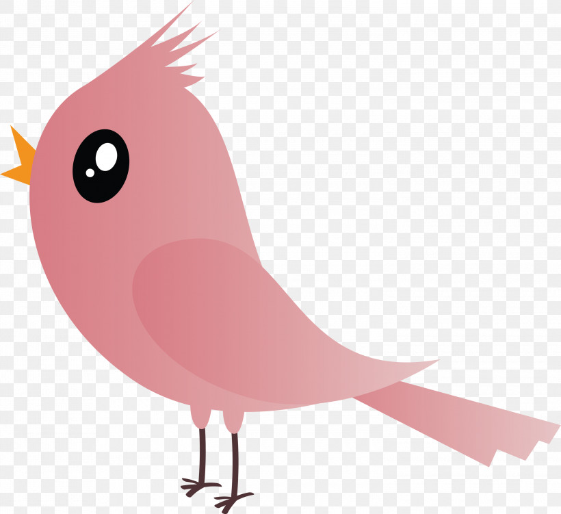 Bird Pink Beak Cartoon Tail, PNG, 3000x2750px, Cartoon Bird, Beak, Bird, Cartoon, Cute Bird Download Free