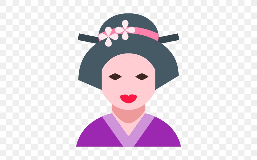 Geisha Woman, PNG, 512x512px, Watercolor, Cartoon, Flower, Frame, Heart Download Free