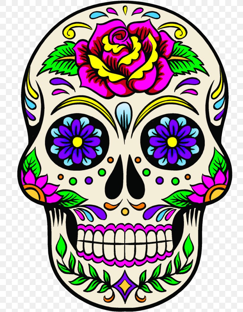 Calavera Mexican Cuisine Day Of The Dead Death Floral Ornament, PNG, 752x1051px, Calavera, Art, Bone, Cut Flowers, David Lozeau Download Free