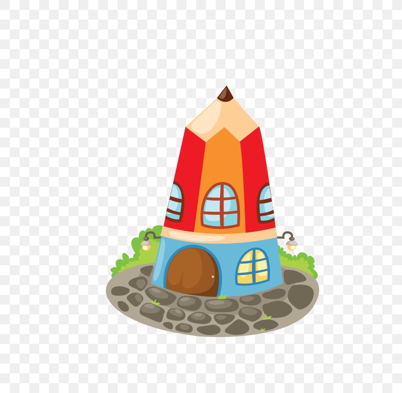 Pencil House Illustration, PNG, 800x800px, Pencil, Animation, Building, Cartoon, Cone Download Free