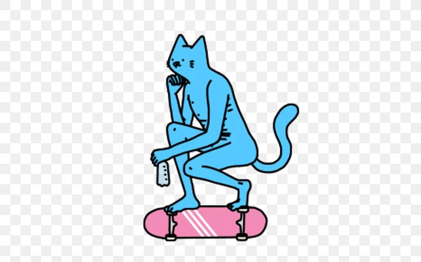 Sticker Skateboard Cat Clip Art, PNG, 512x512px, Sticker, Area, Art, Artwork, Drawing Download Free