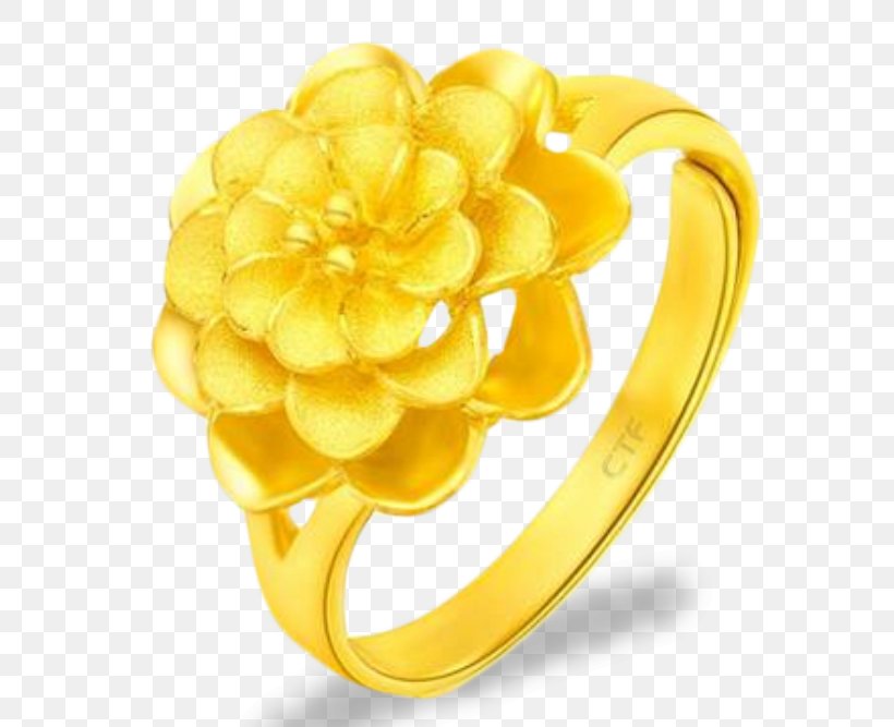 Ring Chow Tai Fook Gold Flower, PNG, 646x667px, Ring, Body Jewelry, Bracelet, Chow Sang Sang, Chow Tai Fook Download Free