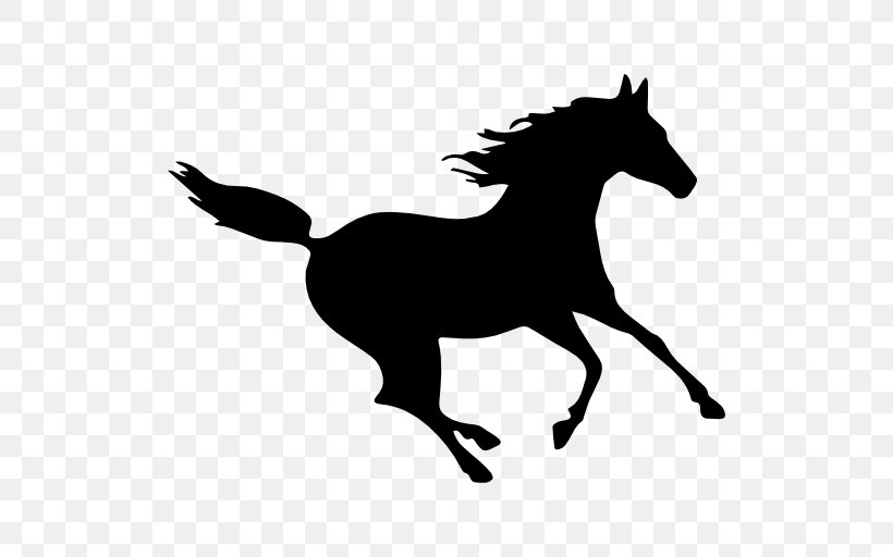 American Quarter Horse Gallop Silhouette Clip Art, PNG, 512x512px, American Quarter Horse, Animal, Black And White, Bridle, Canter And Gallop Download Free