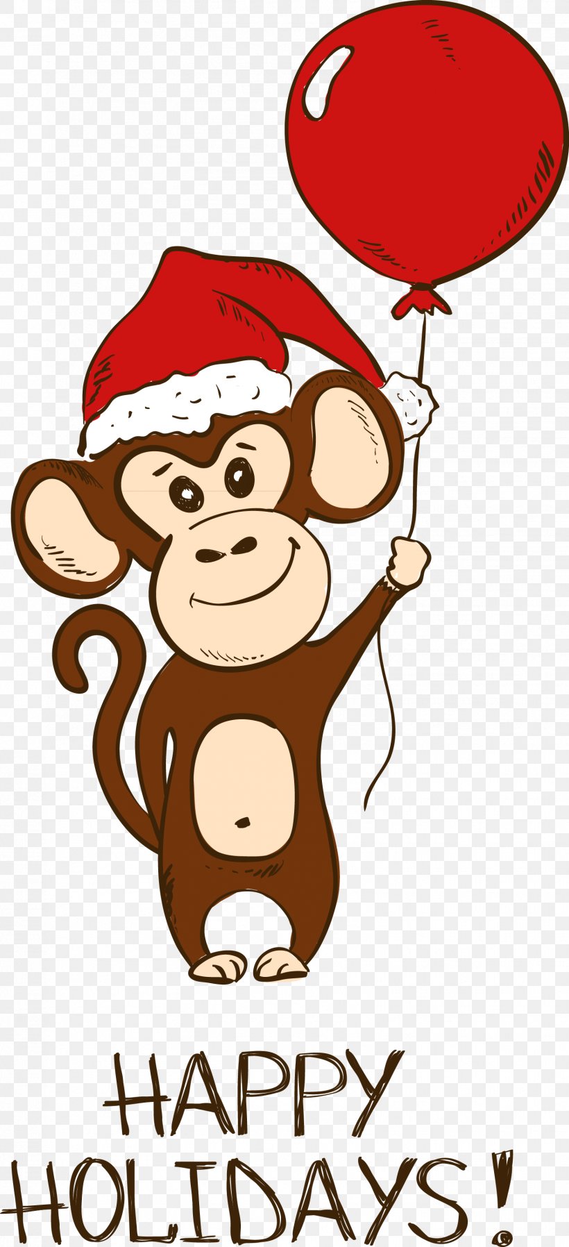 Santa Claus Christmas Cartoon Monkey, PNG, 1557x3412px, Santa Claus, Area, Artwork, Cartoon, Christmas Download Free