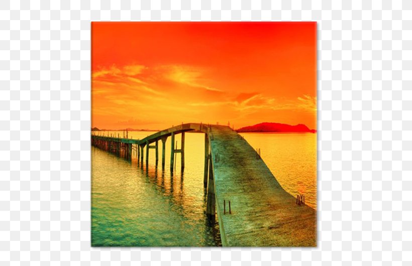 Sunset Sunrise Night Wallpaper, PNG, 750x530px, Sunset, Afterglow, Art, Bridge, Building Download Free