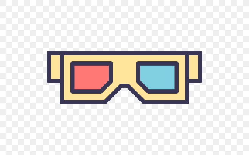 Glasses Polarized 3D System Film Cinema Clapperboard, PNG, 512x512px, 3d Film, Glasses, Area, Brand, Cinema Download Free