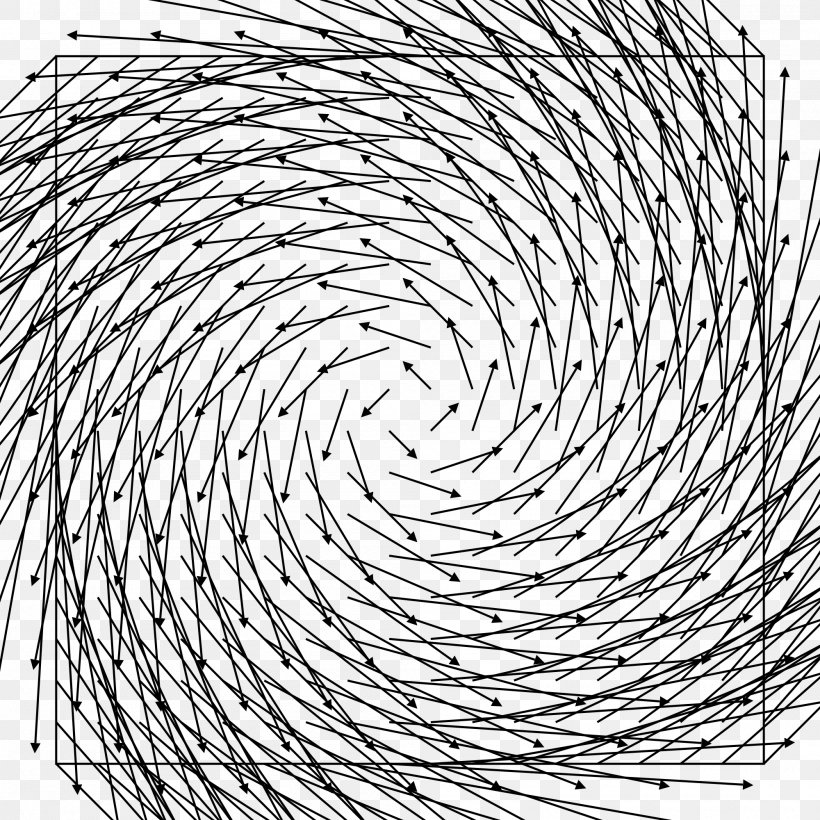 Vector Field Mathematics Scalar Field, PNG, 2000x2000px, Vector Field, Black And White, Calculus, Drawing, Euclidean Space Download Free