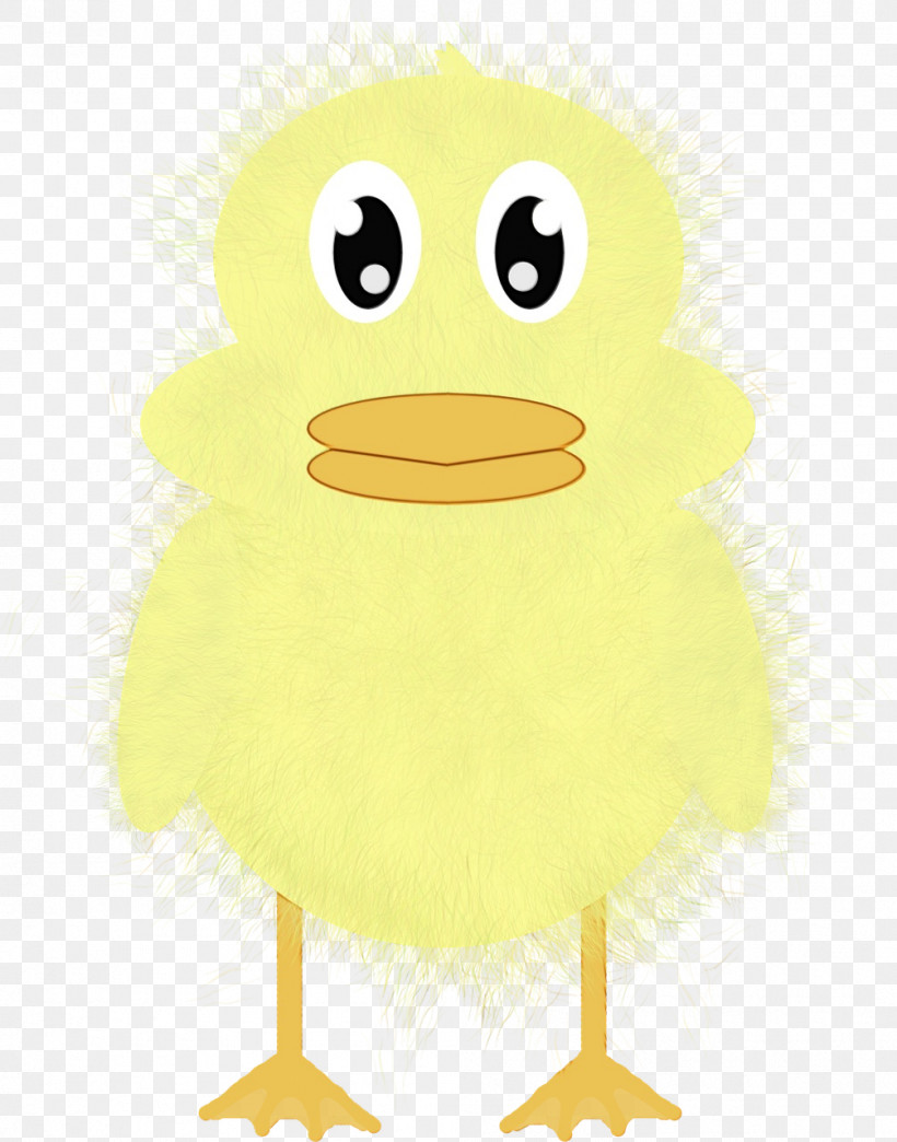 Yellow Bird Cartoon Duck Ducks, Geese And Swans, PNG, 1005x1280px, Watercolor, Beak, Bird, Cartoon, Duck Download Free