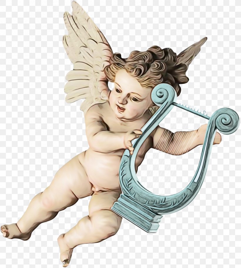 Cupid Angel Figurine Mythology, PNG, 1236x1376px, Watercolor, Angel, Cupid, Figurine, Mythology Download Free