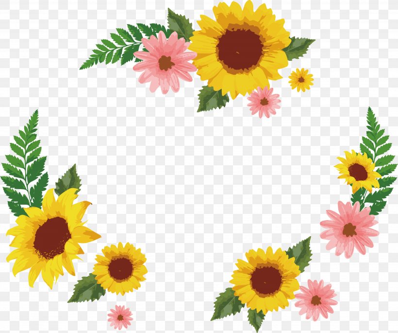 Common Sunflower Euclidean Vector Icon, PNG, 3691x3085px, Common Sunflower, Daisy Family, Floral Design, Floristry, Flower Download Free