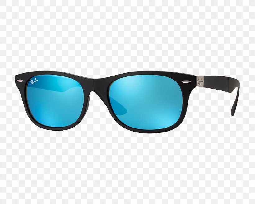 Ray-Ban New Wayfarer Classic Ray-Ban Wayfarer Folding Flash Sunglasses, PNG, 1000x800px, Rayban, Aqua, Aviator Sunglasses, Azure, Blue Download Free