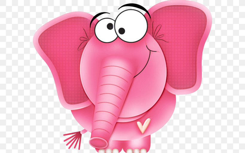 Elephant, PNG, 600x512px, Elephant, Animal Figure, Cartoon, Magenta, Nose Download Free