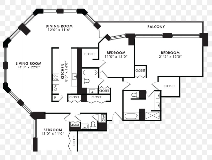 Floor Plan Chicago Apartment House Bedroom, PNG, 1024x775px, Floor Plan, Apartment, Area, Bathroom, Bed Download Free