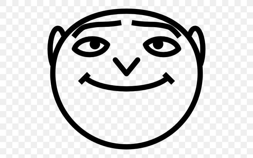 Felonious Gru Smiley, PNG, 512x512px, Felonious Gru, Black And White, Character, Despicable Me, Emoticon Download Free