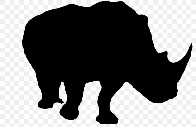 Rhinoceros Clip Art Silhouette Drawing Vector Graphics, PNG, 800x533px, Rhinoceros, Black, Blackandwhite, Bovine, Doodle Download Free
