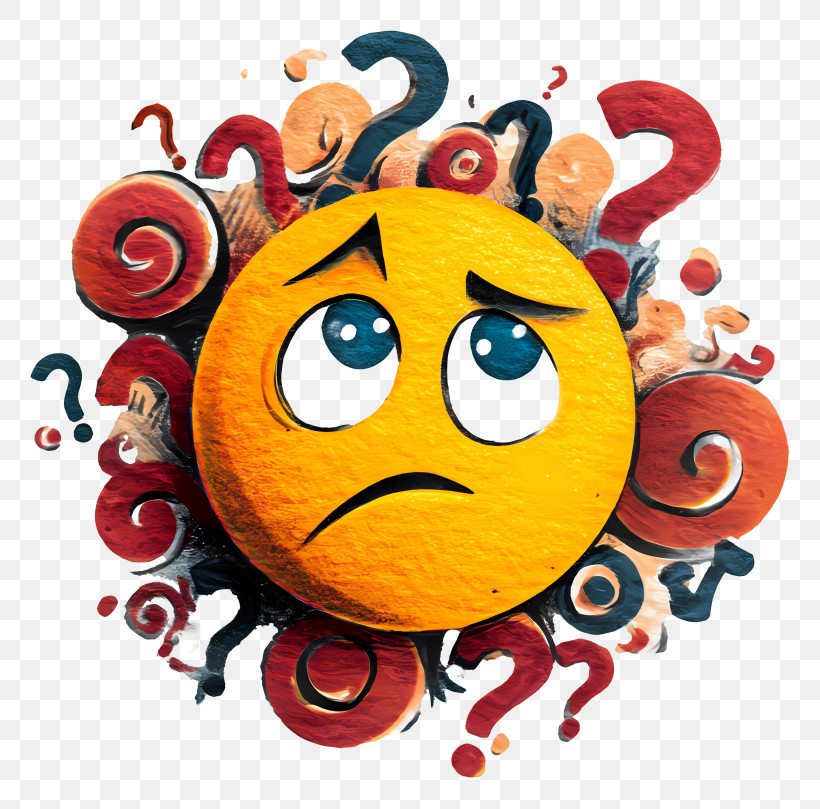 Confused Emoji - Confused Emoji With Question Marks, PNG, 3312x3268px ...
