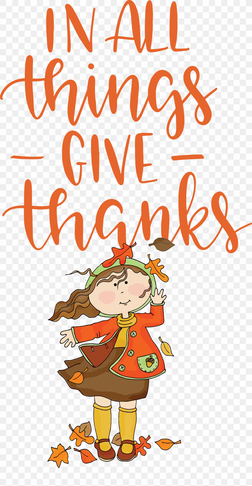 Give Thanks Thanksgiving Autumn, PNG, 1554x3000px, Give Thanks, Autumn, Behavior, Cartoon, Character Download Free
