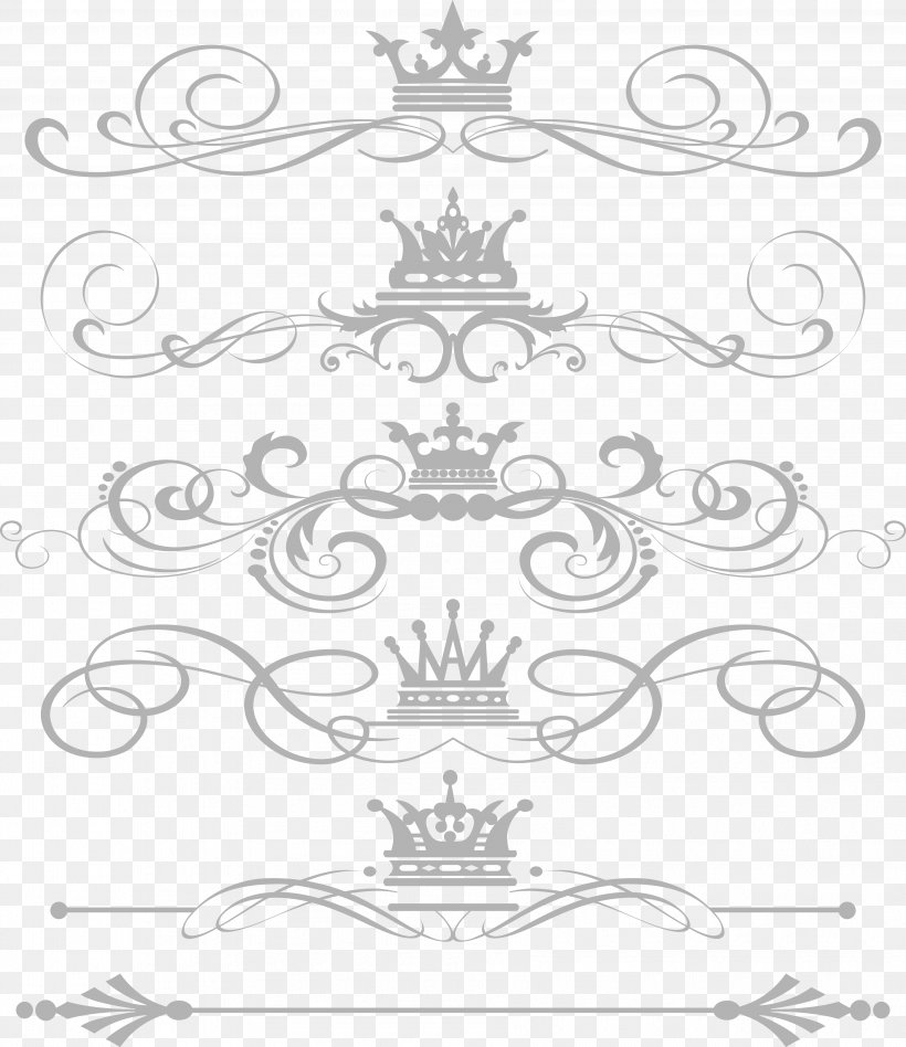 Royalty-free Illustration, PNG, 3615x4182px, Crown, Area, Black And White, Line Art, Monochrome Download Free