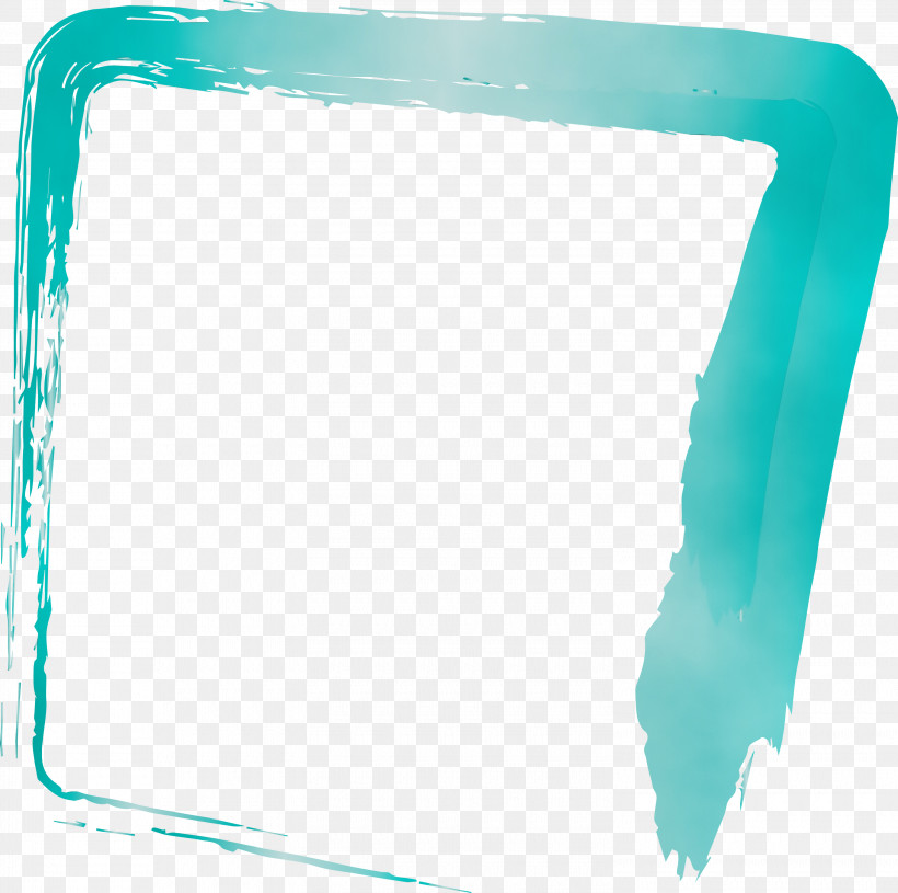 Aqua Turquoise Teal Rectangle Turquoise, PNG, 3000x2983px, Brush Frame, Aqua, Frame, Paint, Rectangle Download Free