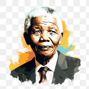 Nelson Mandela - Artistic Portrait Illustration PNG