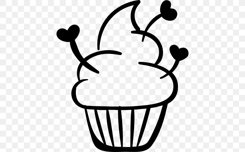 Cupcake Cream Chocolate Cake, PNG, 512x512px, Cupcake, Berry, Black, Black And White, Cake Download Free