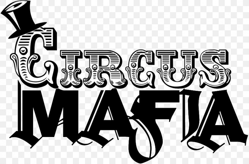 Circus Mafia Logo Gossip Grill Mafia II Gaslamp Quarter, PNG, 857x565px, Logo, Art, Black And White, Brand, Fictional Character Download Free