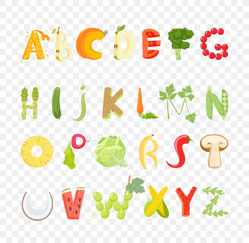 Vegetarian Cuisine Food Letter Alphabet, PNG, 800x800px, Vegetarian Cuisine, Alphabet, Area, Drawing, Floral Design Download Free