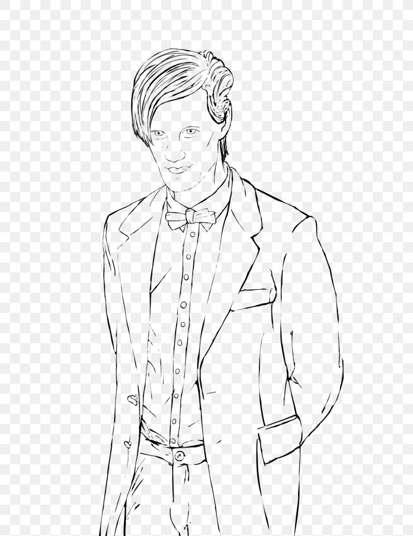 Tenth Doctor Line Art Drawing TARDIS, PNG, 752x1062px, Doctor, Arm, Artwork, Black And White, Clothing Download Free