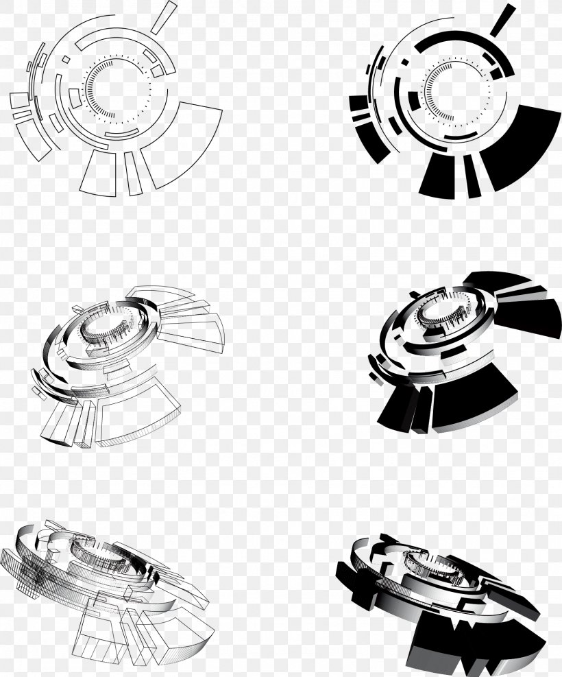 Circle Euclidean Vector Technology Clip Art, PNG, 1613x1942px, Technology, Black And White, Body Jewelry, Concentric Objects, Fashion Accessory Download Free