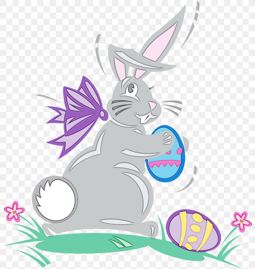 Easter Bunny, PNG, 1488x1570px, Watercolor, Cartoon, Easter Bunny, Hare, Paint Download Free