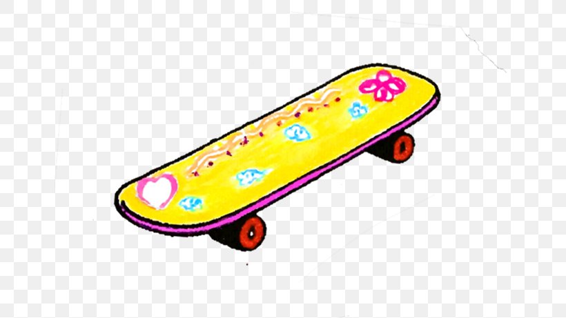 Skateboard Yellow, PNG, 662x461px, Skateboard, Area, Balloon, Designer, Gratis Download Free