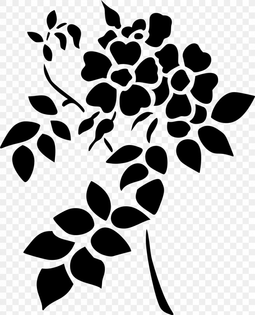 Tree Branch Silhouette, PNG, 1200x1481px, Big Book Of Nature Stencil Designs, Blackandwhite, Branch, Drawing, Flower Download Free