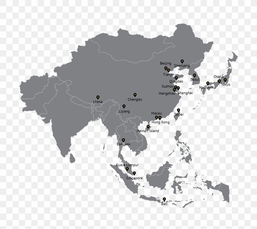 Asia World Map, PNG, 1800x1602px, Asia, Black And White, Blank Map, Continent, Geography Download Free