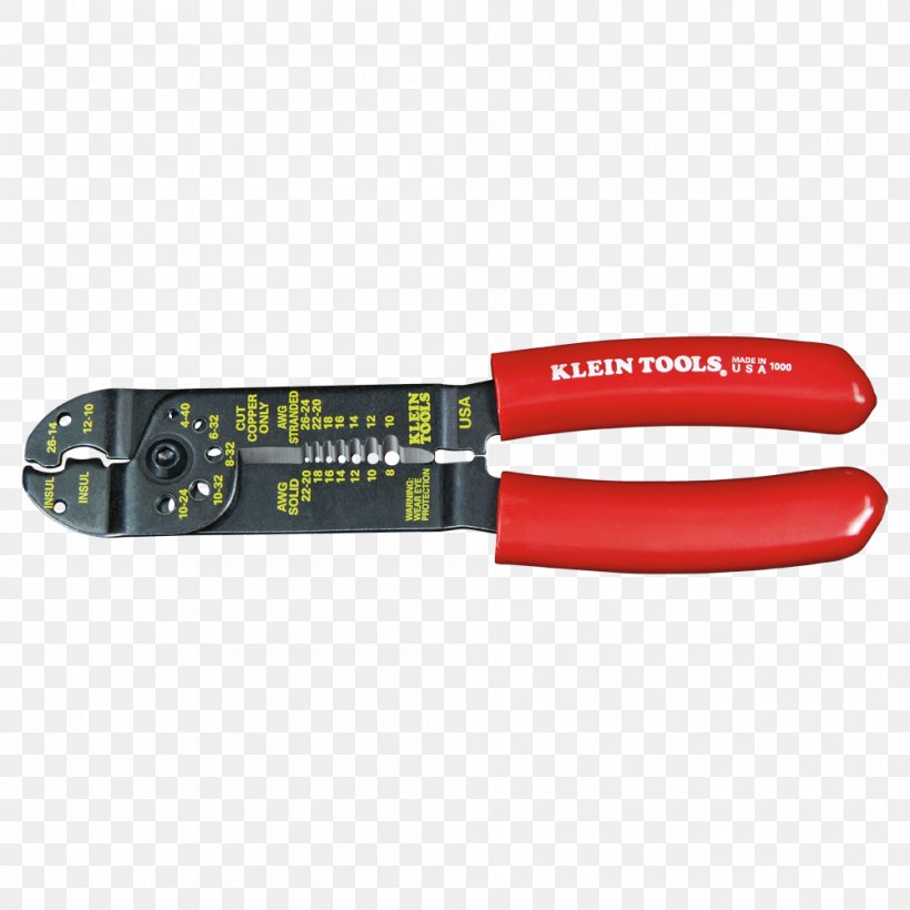 Hand Tool Multi-function Tools & Knives Klein Tools Crimp Wire Stripper, PNG, 1000x1000px, Hand Tool, American Wire Gauge, Crimp, Cutting, Cutting Tool Download Free