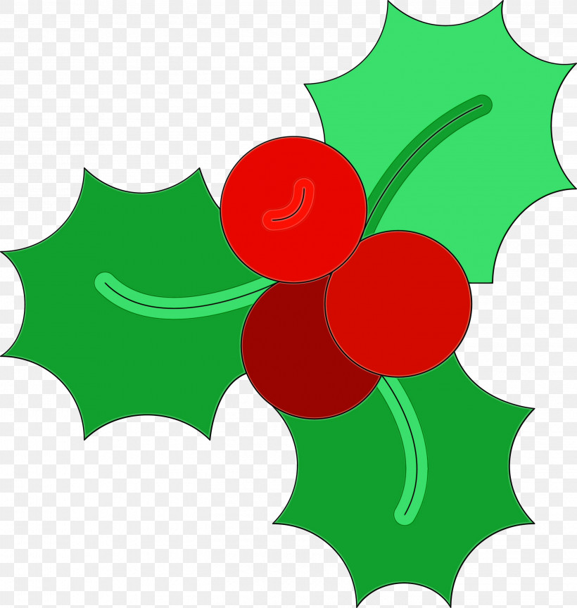 Holly, PNG, 2845x3000px, Vintage Christmas, Green, Holly, Leaf, Paint Download Free