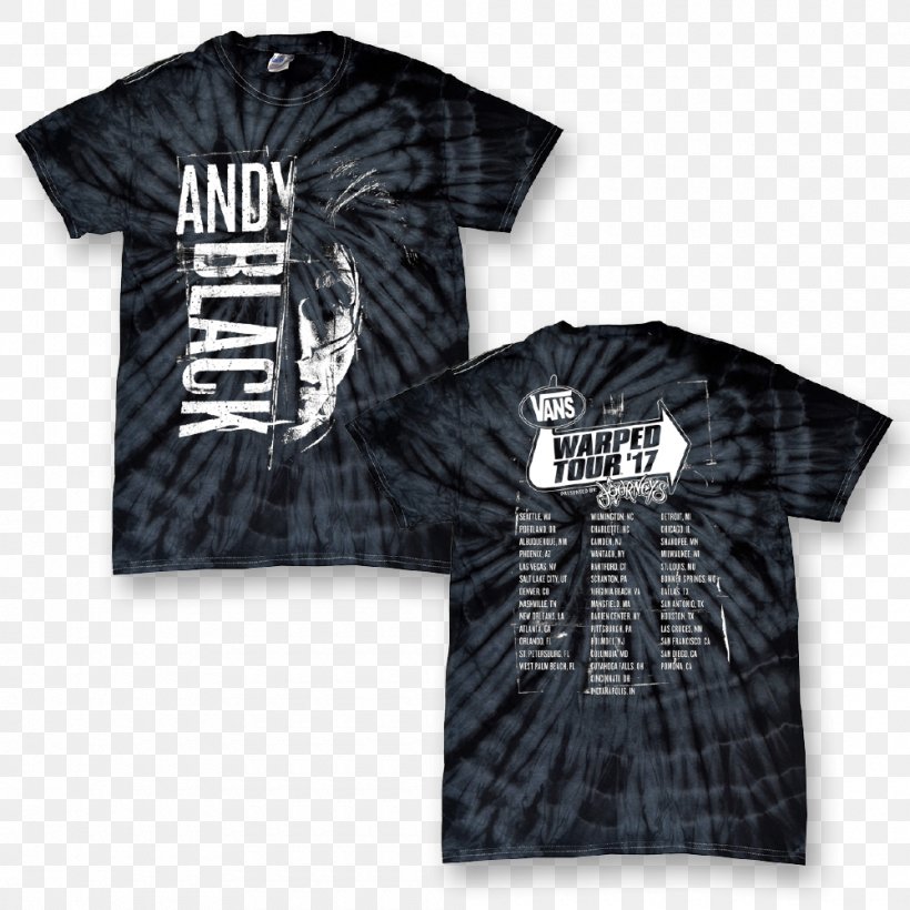 T-shirt Tie-dye Warped Tour 2017 Top, PNG, 1000x1000px, Tshirt, Andy ...