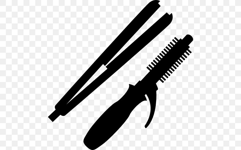 Hair Iron Hair Straightening Cosmetologist Beauty Parlour Hair Roller, PNG, 512x512px, Hair Iron, Barber, Beauty Parlour, Black And White, Cold Weapon Download Free