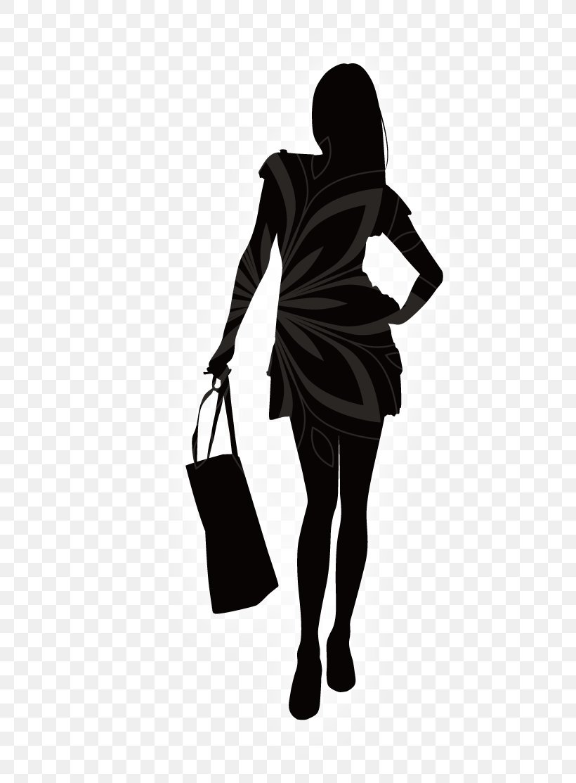 Silhouette Clip Art, PNG, 611x1113px, Silhouette, Black, Black And White, Editing, Fashion Download Free